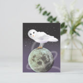 Carte Postale Chouette neigeuse au clair de lune (Debout devant)