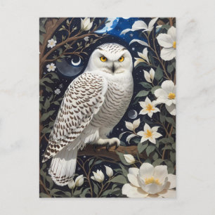 Carte Postale Chouette neigeuse Moonlight Moonflowers