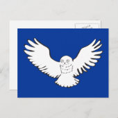 Carte Postale Chouette neigeuse Stylisée (Devant / Derrière)