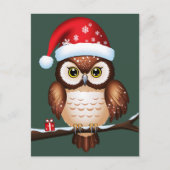 Carte Postale Chouette Noël (Devant)
