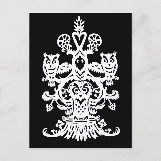 Carte Postale Chouette noir creux (Devant)