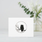 Carte Postale chouette noire (Debout devant)