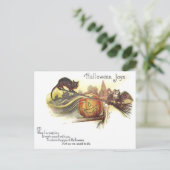 Carte Postale Chouette noire Jack O' Lantern sorch's Broom (Debout devant)