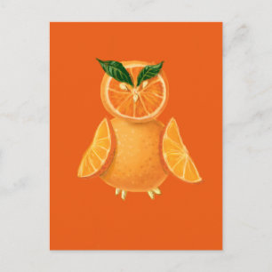 Carte Postale Chouette orange