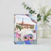 Carte Postale Chouette Owl Va À Paris (Debout devant)