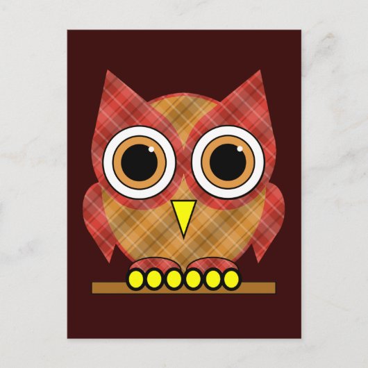 Carte Postale chouette plaid (Devant)