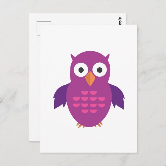 Carte Postale Chouette pourpre et pourpre (Devant / Derrière)