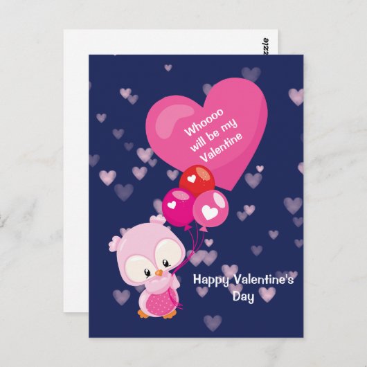 Carte Postale Chouette Qui Sera Ma Valentine