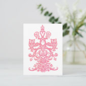 Carte Postale Chouette rose creux (Debout devant)