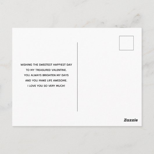 Carte Postale Chouette rose mignonne en coupe Saint-Valentin (Dos)