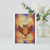 Carte Postale chouette rouge (Debout devant)