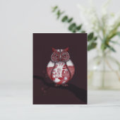 Carte postale Chouette rouge (Debout devant)