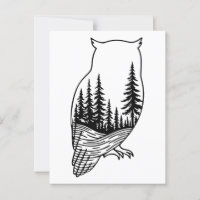 Chouette Silhouette avec scène forestière