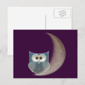 Carte Postale Chouette sur la Lune (Devant / Derrière)