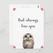 Carte Postale Chouette t'aime toujours (Devant / Derrière)