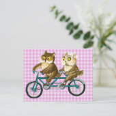 Carte Postale Chouettes à vélo (Debout devant)