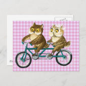 Carte Postale Chouettes à vélo (Devant / Derrière)