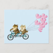 Carte Postale Chouettes aux coeurs (Devant)