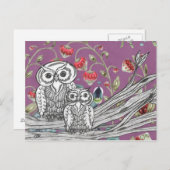 Carte Postale Chouettes aux fraises (Devant / Derrière)