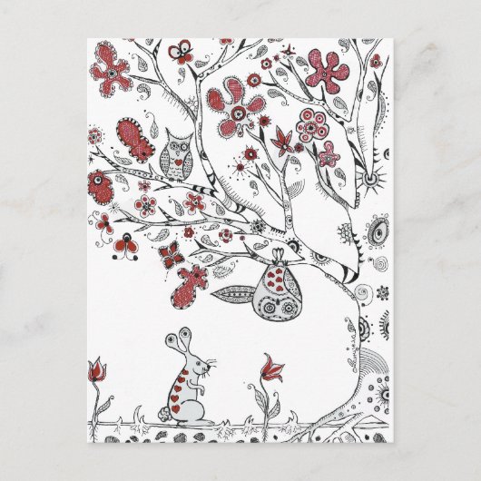 Carte Postale Chouettes d'amour (Devant)