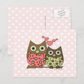 Carte Postale Chouettes d'amour (Devant / Derrière)
