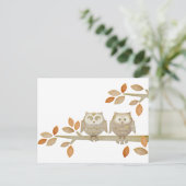 Carte Postale Chouettes d'amour dans l'arbre (Debout devant)