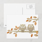 Carte Postale Chouettes d'amour dans l'arbre (Devant / Derrière)
