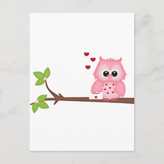 Carte Postale Chouettes d'amour des bois (Devant)