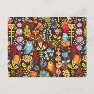 Carte Postale Chouettes dans la forêt