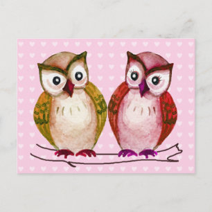 Carte Postale Chouettes douces