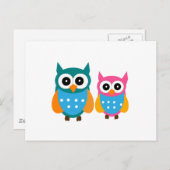 Carte Postale Chouettes mignonnes (Devant / Derrière)