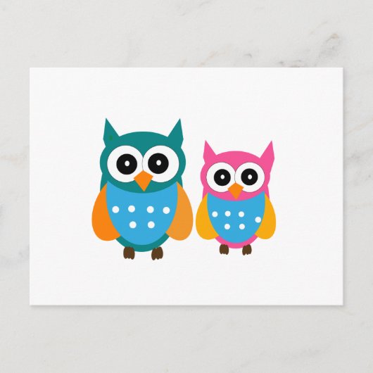 Carte Postale Chouettes mignonnes (Devant)
