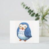 Carte Postale Chouettes mignonnes peintes (Debout devant)