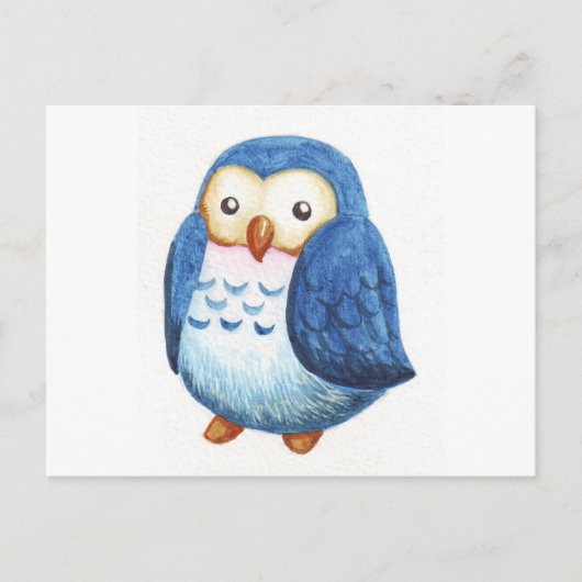 Carte Postale Chouettes mignonnes peintes (Devant)