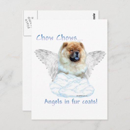 Carte Postale Chow Chow Angel (Devant / Derrière)