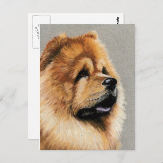 Carte postale Chow Chow Dog Art (Devant / Derrière)