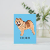 Carte Postale Chow Chow dog cartoon (Debout devant)