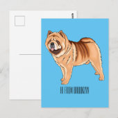 Carte Postale Chow Chow dog cartoon (Devant / Derrière)