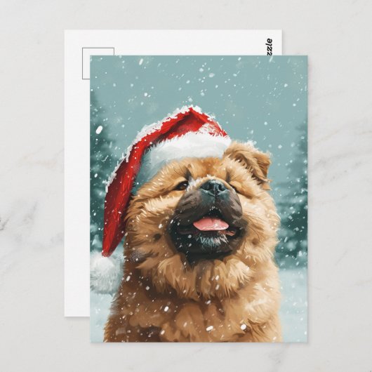 Carte Postale Chow Chow Noël (Devant / Derrière)