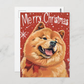 Carte Postale Chow Chow Noël (Devant / Derrière)
