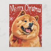 Carte Postale Chow Chow Noël (Devant)