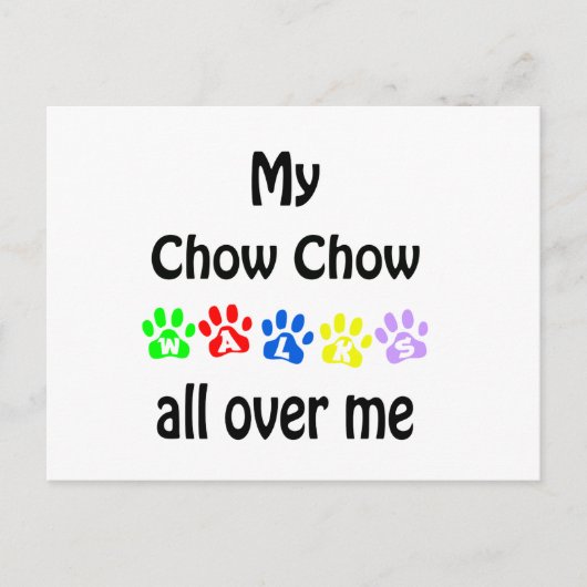 Carte Postale Chow Chow Walks Design (Devant)
