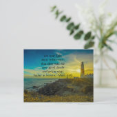 Carte postale chrétienne biblique de phare au couc (Debout devant)