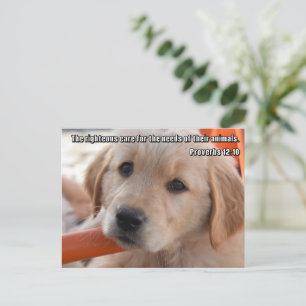 Carte postale chrétienne de chiot