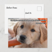 Carte postale chrétienne de chiot (Devant / Derrière)