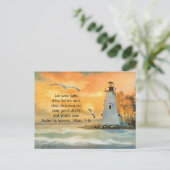 Carte postale chrétienne des mouettes du phare ave (Debout devant)