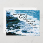 Carte postale chrétienne, Dieu Créé, Océan, Religi (Devant / Derrière)