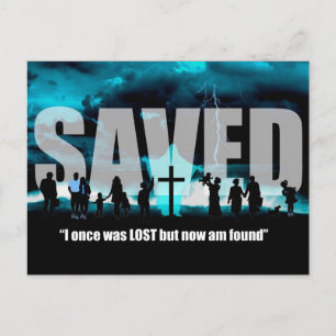 Carte postale chrétienne sauvée non perdue art du 