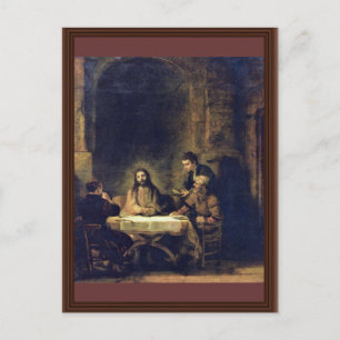 Carte Postale Christ À Emmaüs Par Rembrandt Harmensz. Van Rijn