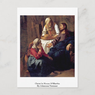 Carte Postale Christ À La Maison De Martha Par Johannes Vermeer